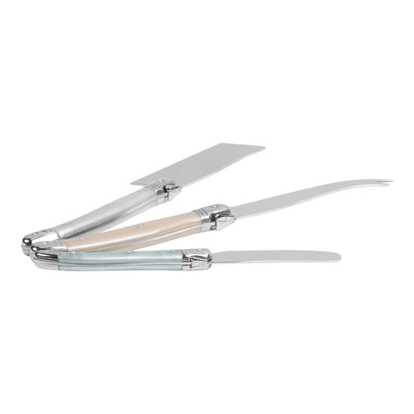 French Home 3-Piece Laguiole Cheese Knife Set with Mother of