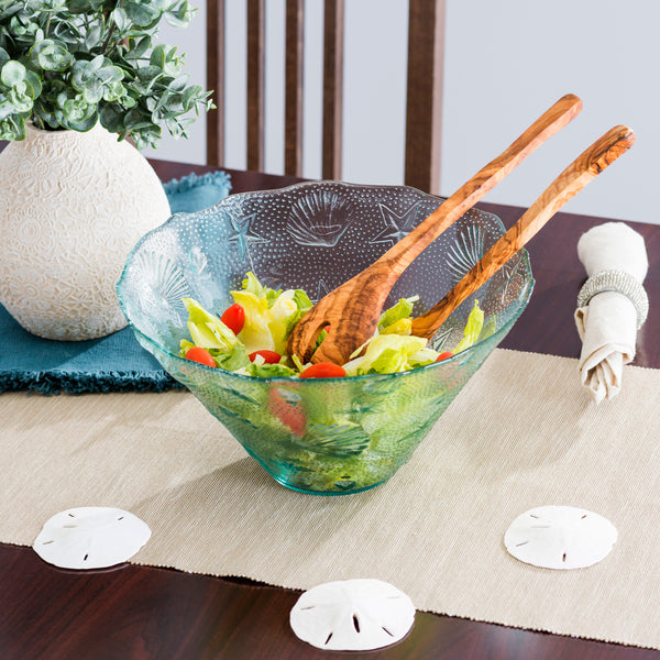 Rattan Wrapped Glass Salad Bowl — Medium – French Dry Goods