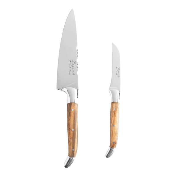 French Home 4-Piece Connoisseur Laguiole Professional Chef Knife Set with  Olive Wood Handles LG049 - The Home Depot