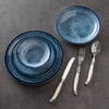 French Home, Blue Stone, Porcelain 16-Piece Dinnerware Set