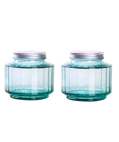 French Home Recycled Glass Set of Two 33 oz. Storage Jars