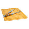 French Home Laguiole Olive Wood Carving Set with Wood Cutting Board