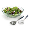 French Home Recycled Glass Celebration Salad Bowl with Navy Laguiole Serving Utensils