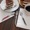 French Home 8-Piece Laguiole Dessert or Cocktail Spoon and Fork Set - Holly Berry