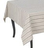 French Home 71" x 119" Black and Cream Multi-Striped Tablecloth