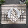 French Home Set of 4 Black and Cream Multi-Striped Napkins