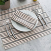 French Home Set of 4 Black and Cream Multi-Striped Napkins