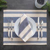 French Home Set of 4 Blue and Cream Striped Placemats