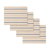 French Home Set of 4 Cream, Blue, and Pink Striped Placemats