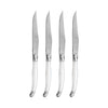 French Home Set of 4 Laguiole Steak Knives, Pearlized White