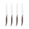 French Home Set of 4 Laguiole Steak Knives, Chocolate Brown