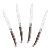 French Home Set of 4 Laguiole Steak Knives, Chocolate Brown