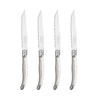 French Home Set of 4 Laguiole Steak Knives, Pewter