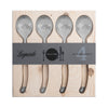 French Home, Set of 4, Laguiole Soup Spoons with Faux Ivory Handles