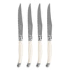 French Home Laguiole Connoisseur 4-Piece Steak Knife Set with Ivory-Colored Handles