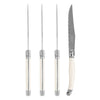 French Home Laguiole Connoisseur 4-Piece Steak Knife Set with Ivory-Colored Handles