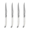 French Home Laguiole Connoisseur 4-Piece Steak Knife Set with Pearl White Handles