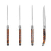 French Home Laguiole Connoisseur 4-Piece Steak Knife Set with Tortoise Handles