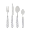French Home Bistro 16-Piece Stainless Steel Flatware Set, Service for 4, Lace Overlay