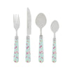 French Home Bistro 16-Piece Stainless Steel Flatware Set, Service for 4, Bright Floral