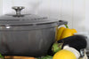 Chasseur French Enameled Cast Iron Round Dutch Oven, 6.25-quart, Caviar Grey