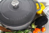 Chasseur French Enameled Cast Iron Round Dutch Oven, 6.25-quart, Caviar Grey