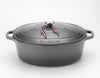 Chasseur French Enameled Cast Iron Oval Dutch Oven, 6-quart, Caviar Grey