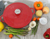 Chasseur French Enameled Cast Iron Braiser with Lid, 1.8-quart, Red