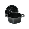 Chasseur French Enameled Cast Iron 1-quart Round Dutch Oven, Caviar Grey