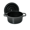 Chasseur French Enameled Cast Iron Round Dutch Oven, 1.9-quart, Caviar Grey