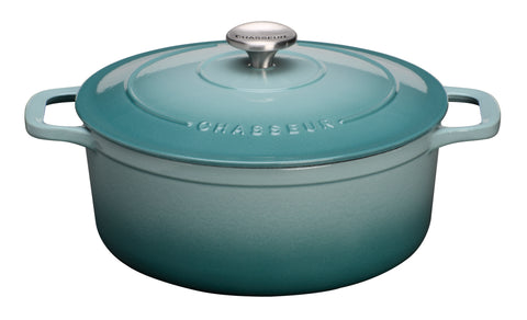 Chasseur French Enameled Cast Iron Round Dutch Oven, 2.6-quart, Quartz Blue