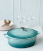 Chasseur French Enameled Cast Iron Oval Dutch Oven, 5.3-quart, Quartz Blue