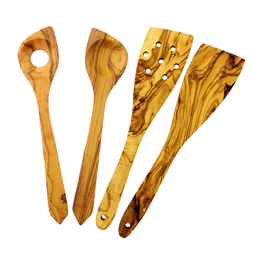 French Home Olive Wood 4 Piece Kitchen Utensil Set