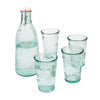 French Home Recycled Clear Glass, 1-quart Coastal Water Bottle and Set of 4, 10-ounce Glasses