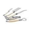 French Home Laguiole Essential 5-Piece Cheese Knife and Barware Set with Faux Ivory Handles