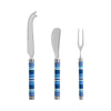 French Home Jubilee Cheese Knife, Spreader and Fork Set - Shades of Denim