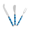 French Home Jubilee Cheese Knife, Spreader and Fork Set - Shades of Denim