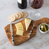 French Home Jubilee Cheese Knife, Fork, and Olivewood Board Set - Shades of Graphite