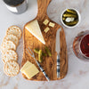 French Home Jubilee Cheese Knife, Fork, and Olivewood Board Set - Shades of Graphite