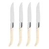 French Home Laguiole Set of 4 Connoisseur Steak Knives with Faux Ivory Handles