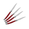 French Home Laguiole Steak Knives, Set of 4, Red Marble