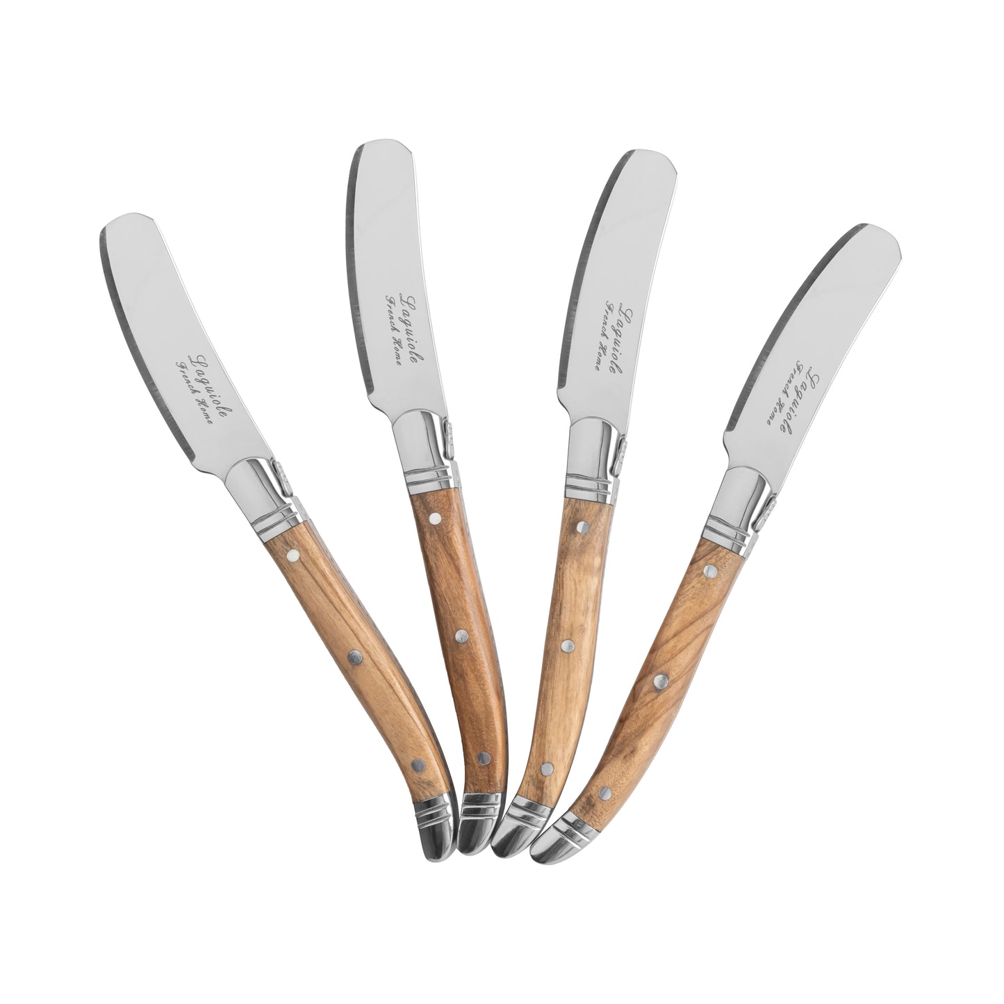 French Home Connoisseur Laguiole Set of 4 Spreaders with Olive Wood Handles