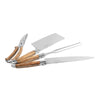 French Home 4-Piece Connoisseur Laguiole Professional Chef Knife Set with Olive Wood Handles