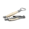 French Home Laguiole Barware Bottle Opener & Corkscrew Set with Faux Ivory Handles