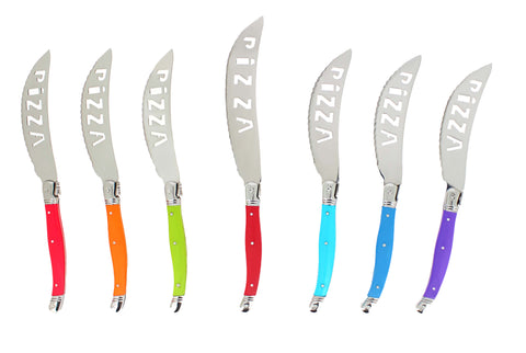 French Home 7 Piece Laguiole Pizza Knife Set, Rainbow Colors