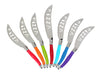 French Home 7 Piece Laguiole Pizza Knife Set, Rainbow Colors