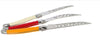 French Home 3 Piece Laguiole Pizza, Tomato, and Cheese Knife Set ,Tuscan Sunset