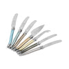 French Home Laguiole Mother of Pearl Cheese Knife and Spreader Set, 7 Piece.