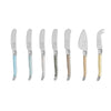 French Home Laguiole Mother of Pearl Cheese Knife and Spreader Set, 7 Piece.