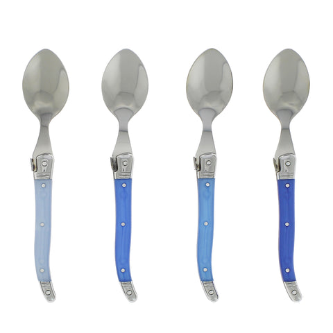French Home Set of 4 Laguiole Shades of Blue Coffee Spoons